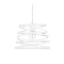 Trade Shop - Lampadario A Sospensione Moderno Paralume Metallo A Vortice Traforato Bianco A08 -
