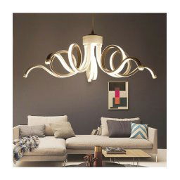 Trade Shop - Lampadario Soffitto Led 50w Moderno Lampada Curva Luce Naturale Calda Fredda B17 -
