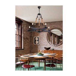 Trade Shop - Lampadario Stile Industriale A Forma Di Stella Corda Di Canapa Metallo E14 A39-5 -