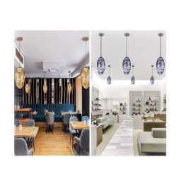 Trade Shop - Lampadario In Vetro A Led Ovale Effetto Cielo Stellato 12w Luce Fredda Calda A46 -