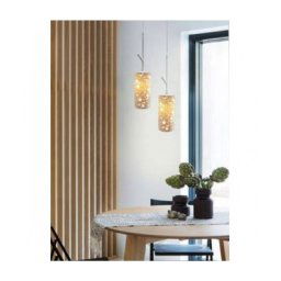 Trade Shop - Lampadario A Sospensione E27 Paralume Cilindro In Ceramica Traforata Bianco Lp21 -