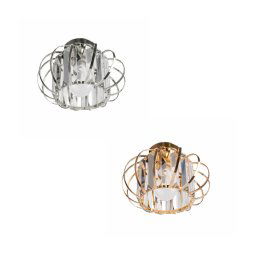 Trade Shop - Lampadario Da Soffitto E27 Design Moderno In Metallo Cromato Oro Argento -
