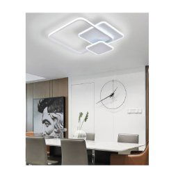 Trade Shop - Lampada Soffitto Plafoniera Led 48w Moderno 3 Quadrati Luce 6500k 4000k 3000k C31 -