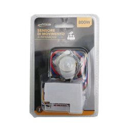 Trade Shop - Sensore Di Movimento A Infrarossi Bianco Per Lampade Led Max 800 W Ip20 Ycb1050 -