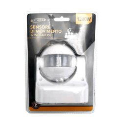 Trade Shop - Sensore Di Movimento A Infrarossi Per Lampadine Max 1200 Watt Bianco Yca1009b -