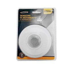 Trade Shop - Sensore Di Movimento A Infrarossi 360° Per Lampadine 800watt Ip20 Bianco Yca1050 -