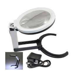 Trade Shop - Lente Di Ingrandimento Da Tavolo Lampada Con 10 Led Portatile 120 Mm A 28mm -