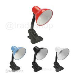 Trade Shop - Lampada Estetista Snodabile Orientabile E27 Con Morsetto Scrivania Tavolo 108b -