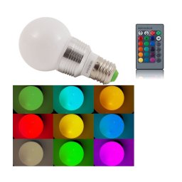 Trade Shop - Lampada Rgb Led 220v E27 Faretto Spot Light 3 W Watt Con Telecomando Lampadina -