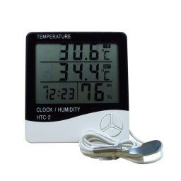 Trade Shop - Termometro Igrometro Digitale Temperatura Umidita' Ora Data Casa Htc-2 Con Sonda -