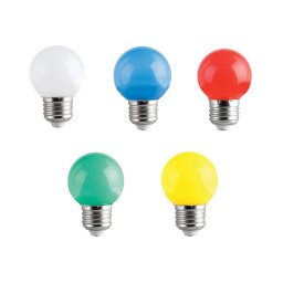 Trade Shop - Lampadina Led E27 Mini Globo 220v Colore Verde Blu Viola Bianco Caldo Freddo 2w -