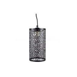 Trade Shop - Lampadario Pendente A Sospensione In Metallo Nero Matto Stile Elegante Vt-7131 -