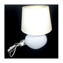 Trade Shop - Lampada Lume 32 Cm Bianco Con Paralume Da Tavolo Scrivania Comodino Casa Ufficio -