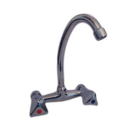 Trade Shop - Rubinetto Miscelatore Doppio Comando Canna Alta Cucina Lavello Lavabo -
