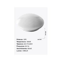 Trade Shop - Plafoniera Da Soffitto Faretto Led 12w Tondo Pannello Luce 1080lm 26cm Design Moderno -