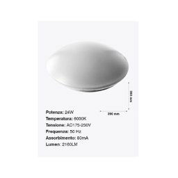 Trade Shop - Plafoniera Da Soffitto Faretto Led 24w Tondo Rotondo Pannello 2160lm 39cm Design Moderno -