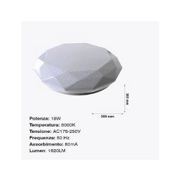Trade Shop - Plafoniera Da Soffitto Faretto Led 36w Tondo Esagonale Pannello Luce 1620lm 36cm Design -