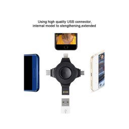 Trade Shop - Caricatore Per Cellulari Smartphone 4 In 1 Multifunzione Universale Ricarica Usb -
