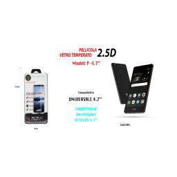 Trade Shop - Pellicola Vetro Temperato Glass Universale Protezione Display 4,7" Maxtech P-4.7" -