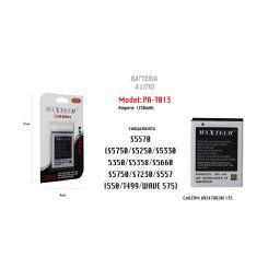 Trade Shop - Batteria A Litio Compatibile S5570 Cellulare Smartphone 1350mah Maxtech Pa-t013 -