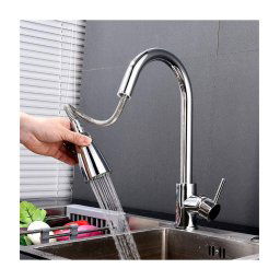 Trade Shop - Miscelatore 52923 Acciaio Con Doccetta Allungabile Lavandino Rubinetteria -
