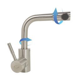 Trade Shop - Miscelatore Rubinetto S9005 360 Gradi Quadrato Monoforo Monocomando Rubinetteria -