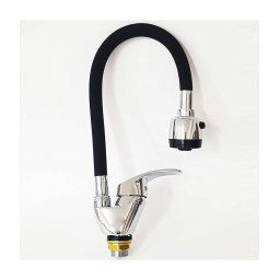 Trade Shop - Miscelatore Lavello Colore Nero Cromato Lavandino Doccetta Flessibile Girevole -