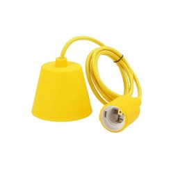 Trade Shop - Portalampada A Sospensione Pendente Lampadario Soffitto E27 Giallo Dt-j01 1 Mt -