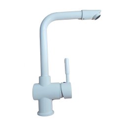 Trade Shop - Miscelatore Bianco Lavello 31cm Lavandino Flessibili Rubinetteria 813 -