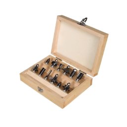 Trade Shop - Set 12 Pz. Frese Legno Frese Per Scanalare Gambo 8 - 12 Mm Fresatrice Pantografo -