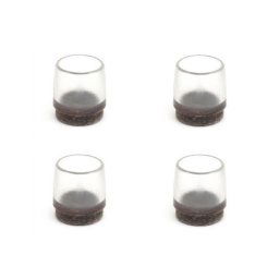 Trade Shop - 4 Pezzi Tappini In Gomma Con Feltrini Calzanti Per Sedie Rotondi 18-21mm -