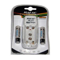 Trade Shop - Carica Batterie Pile Stilo Ministilo Aa Aaa Jb-006 + 2 Pile Ricaricabili -