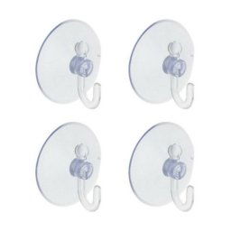 Trade Shop - Set 4 Ganci Appendini A Ventosa Trasparenti Per Casa Bagno Cucina -