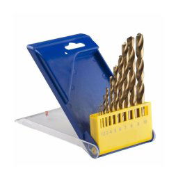 Trade Shop - Set 10 Pezzi Punte Legno Per Trapano Da 1 Mm A 10 Mm Con Supporto Plastica -