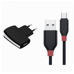 Trade Shop - Kit Caricabatteria Adattatore Di Ricarica Con Cavo Micro Usb 1mt Maxtech Ca-s036 -