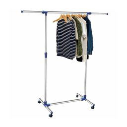 Trade Shop - Stand Appendiabiti In Metallo Con Base Ruote Aste Telescopiche Regolabile 69064 -