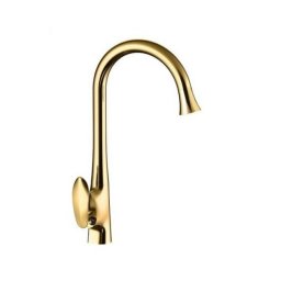 Trade Shop - Rubinetto Miscelatore Per Lavello Cucina Casa In Ottone Dorato 59365 Colore Oro -