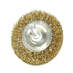 Trade Shop - Spazzola Di Acciaio Metallica Ottone Pennello Sverniciatore 50mm Per Trapano -