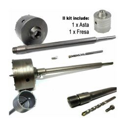 Trade Shop - Fresa A Tazza Carotatrice Per Muro Pietra Da 30 A 160mm + Asta Da 60cm Sds Plus -