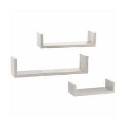 Trade Shop - Set 3 Mensole Da Parete Moderne Design Con Bordi Mensola Scaffale Legno Bianco -