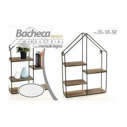 Trade Shop - Mensola Parete Casa 4 Mensole Ripiani Design Moderno Scaffale Legno Metallo -