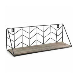 Trade Shop - Mensola Parete Rettangolare Mensola Scaffale Metallo E Legno Design Moderno -