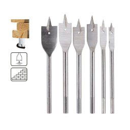 Trade Shop - Mecchie A Testa Piatta Per Legno 6 Pezzi Punte Frese Per Trapano 92087 -