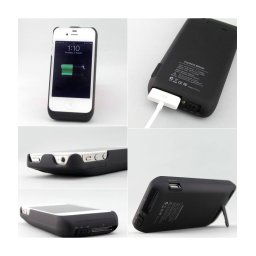 Trade Shop - Custodia Cover Per Iphone 4 E 4s Carica Stand Batteria Esterna 1900 Mah -
