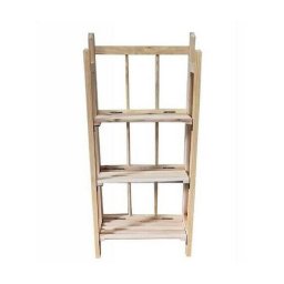 Trade Shop - Mobile Scaffale In Legno 3 Ripiani Porta Piante Oggetti Mensole Arredamento -