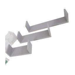 Trade Shop - Set 3 Mensole Da Parete Moderne Design Con Bordi Mensola Scaffale Legno Grigio -