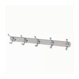Trade Shop - Appendino Appendi Porta Asciugamani Con 5 Ganci Doppio Bagno Diamante 52174 -