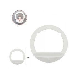 Trade Shop - Mensola In Legno Bianco Rotonda 29cm Arredo Casa Cameretta Scaffale Parete 70199 -