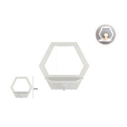 Trade Shop - Mensola Legno Bianco Esagonale 27cm Arredo Casa Cameretta 70200 Scaffale Parete -