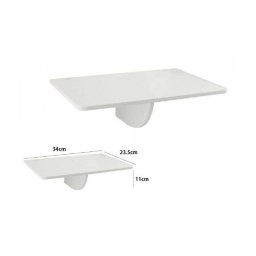 Trade Shop - Mensola In Legno Bianco 36x23.5x11cm Arredo Casa Cameretta Ripiano Parete 70203 -